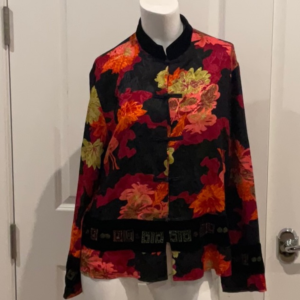GALINDA WANG SILK AND BEADED BLOUSE VINTAGE PERFECT CONDITION SIZE 12